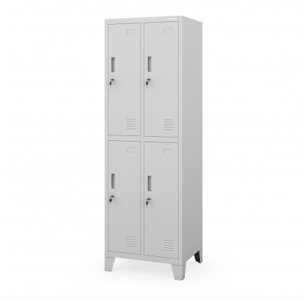 Kovová šatní skriňa BARTEK 2 Plus, Sivá