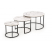 Konferenčný stolík GILDA, efekt bieleho mramoru / čierna