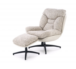 Kreslo KRONOS s podnožkou, béžové / viacfarebné