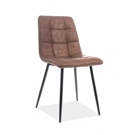 LOOK - jedálenská stolička z ekokože hnedá (LOOKCBR) (S) (k150-Z)