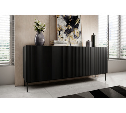 Komoda Nicole 200 cm - Čierny mat / čierne nohy