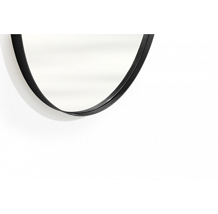 Okrúhle zrkadlo Nicole v kovovom ráme 80 cm - čierne Okrúhle zrkadlo Nicole v kovovom ráme 80 cm - čierne