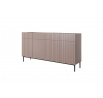 Komoda Nicole 200 cm so štyrmi zásuvkami - staroružová MDF / čierne nohy