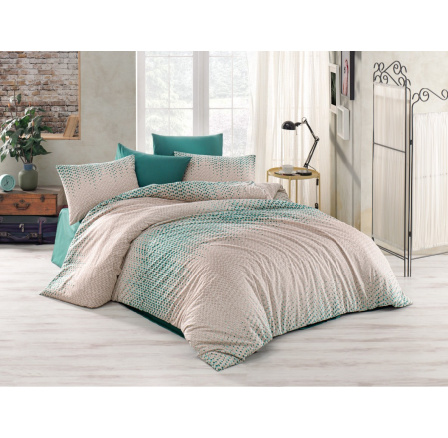 Obliečky bavlna 140x200, 70x90cm Gradace green zipsový uzáver