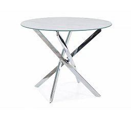 Jedálenský stôl AGIS, Calacatta keramika/Chróm