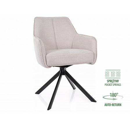 Jedálenská stolička NOTTI BREGO, Béžová 22/Čierna