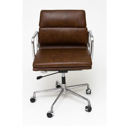 Kancelárske kreslo CH2171 hnedá koža chróm