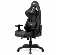 Kancelárske hojdacie kreslo mech., čierna koženka, plast. kríž