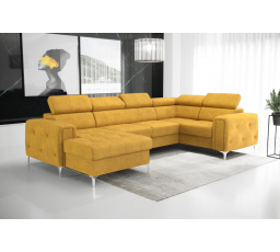 Rohová sedacia súprava ORION MAX III s funkciou spania 165x320x185 cm - žltá, pravá