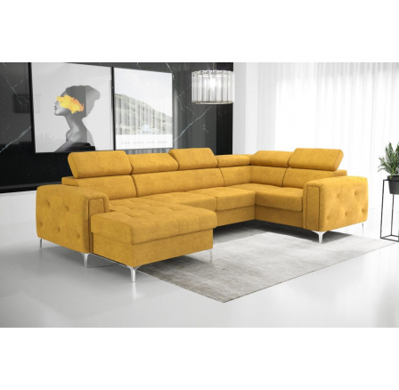 Rohová sedacia súprava ORION MAX III s funkciou spania 165x320x185 cm - žltá, pravá Rohová sedacia súprava ORION MAX III s funkciou spania 165x320x185 cm - žltá, pravá