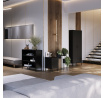Kovový nočný stolík MODERN MIA X, 424 x 595 x 400 mm, Čierny