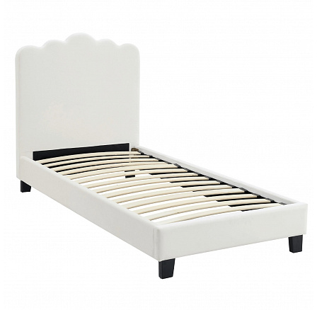 Posteľ 90x200 CRATER Krémová Zamatová