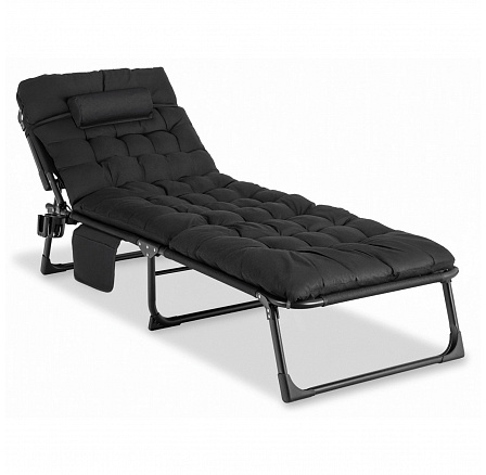Záhradné Ležadlo Poľná Posteľ SATURN Čierne