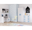 Písací stôl SMYK I - 08, Biela Mat/Modrá