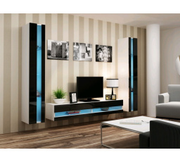 Obývacia stena VIGO NEW 3 - bielo-čierna