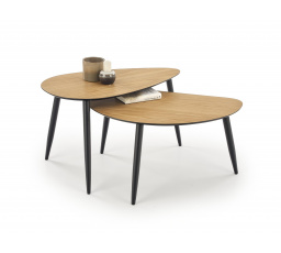 Konferenčný stôl GENEVA set 2 stolov, Dub zlatý/Čierna