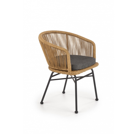 Jedálenská stolička K400, čierna/prírodná/sivá