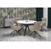 Jedálenský stôl VERTIGO, efekt bieleho mramoru/čierne