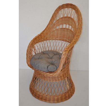 Kreslo Elizabeth prírodné - vankúš sivé odlesky Kreslo Elizabeth prírodné - vankúš sivé odlesky