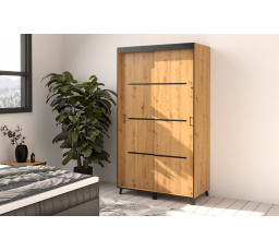 BERKE 120 Artisan+čierna posuvná skriňa