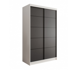 Šatníková skriňa LIZI 120, Biela/Čierna