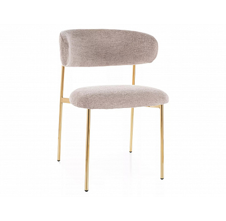 Jedálenská stolička ELTON RAVEN, Tmavo Béžová 30/Zlatá