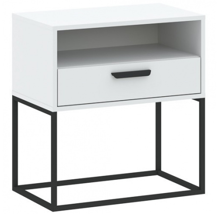 Nočný stolík 1S 60 NR4, Biela/Čierna