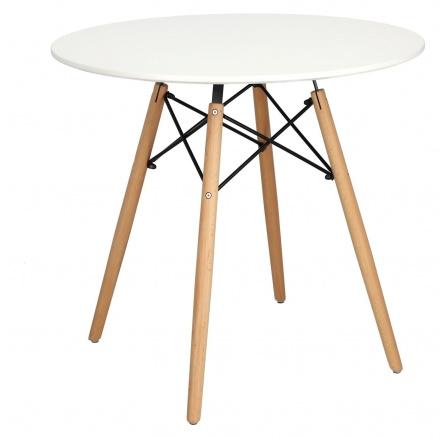 Stôl DTW 80 cm, biela doska