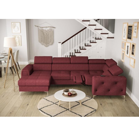 Rohová sedacia súprava ORION MAX III, relax s funkciou spania 165x320x190 cm - červená, pravá Rohová sedacia súprava ORION MAX III, relax s funkciou spania 165x320x190 cm - červená, pravá