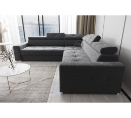 Rohová sedacia súprava s funkciou spania MARGO MAX 270x270 - sivá, pravá