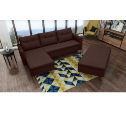 Rohová sedacia súprava AREO s taburetkou, Malmo 28, ľavá