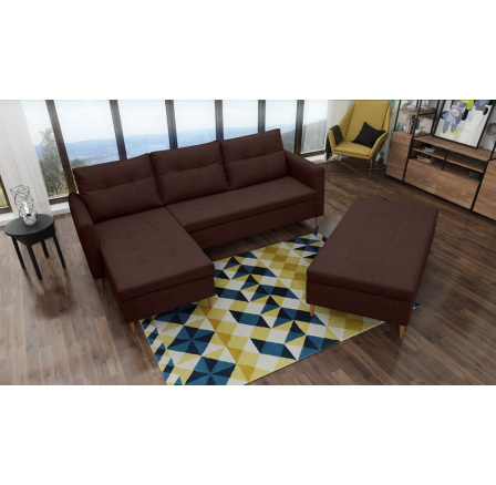 Rohová sedacia súprava AREO s taburetkou, Malmo 28, ľavá