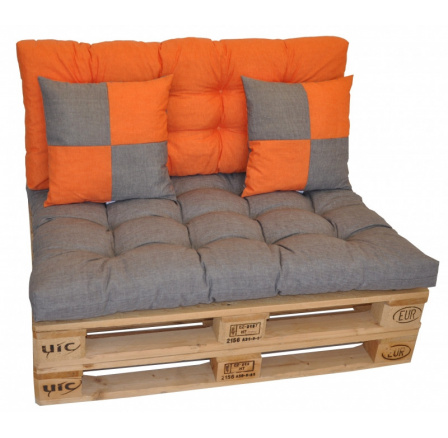 Súprava vankúšov veselá paleta - sivo oranžová