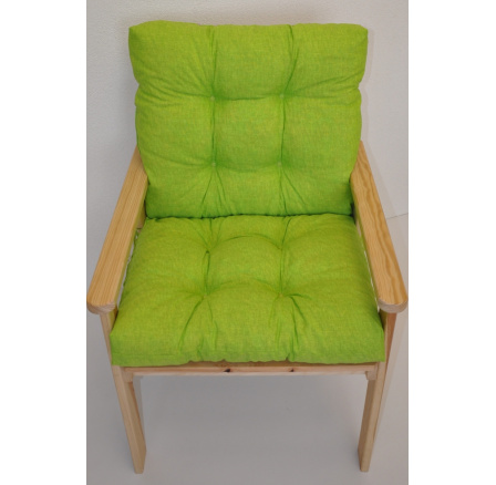 Poduška na záhradné kreslo s nízkym operadlom - látka svetlo zelený melír