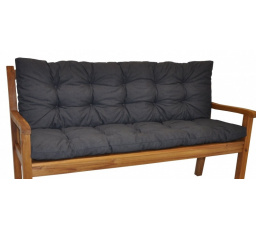 Vankúš na záhradnú lavičku 120 cm - tmavosivá látka