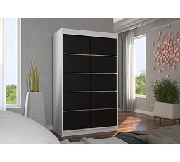 Posuvná skriňa BENISSO 120 Biela+Čierna