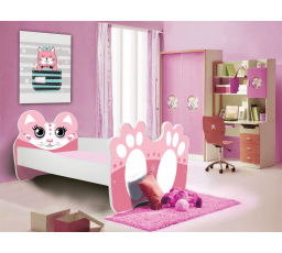 Posteľ s matracom BEAR PINK 140x70 Ružová