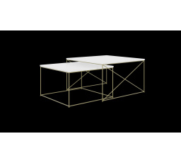 Konferenčný stolík 2v1 Licco Zlatý+Biely Lesk