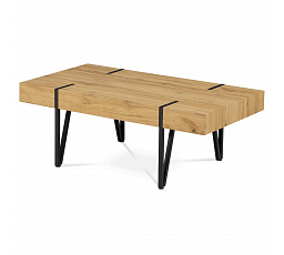 Konferenčný stolík 110x60x42, divoký dub MDF, čierny matný kov
