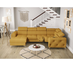 Rohová sedacia súprava ORION MAX III, relax s funkciou spania 165x320x190 cm - modrá, pravá