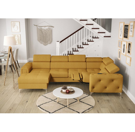 Rohová sedacia súprava ORION MAX III, relax s funkciou spania 165x320x190 cm - modrá, pravá Rohová sedacia súprava ORION MAX III, relax s funkciou spania 165x320x190 cm - modrá, pravá