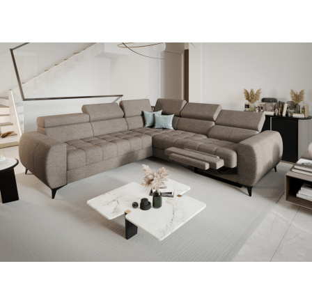 Rohová sedacia súprava PORTO II, relax 255X258 cm - pravá, odtiene tmavej béžovej Rohová sedacia súprava PORTO II, relax 255X258 cm - pravá, odtiene tmavej béžovej