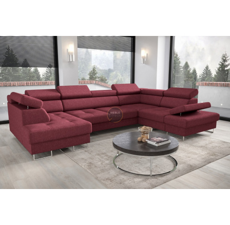Rohová sedacia súprava GALAXY MAX II s funkciou spania 210x350x165 -červená, pravá Rohová sedacia súprava GALAXY MAX II s funkciou spania 210x350x165 -červená, pravá