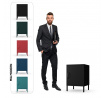 Kovový nočný stolík MODERN MIA X, 424 x 595 x 400 mm, Čierny