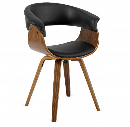 Stolička OHIO z ekokože Čierna Ohýbaná preglejka