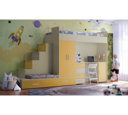 Vyvýšená posteľ PARADISE 5, Kašmír Žltá matná