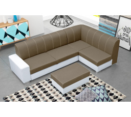 Rohová sedacia súprava MINISTER s Taburetom, Inari 23 + Soft 017, Pravá