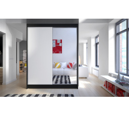 Šatní skriňa CAMILA I 150, Čierna/Biela