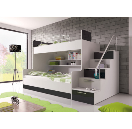 Poschodová posteľ PARADISE, čierna