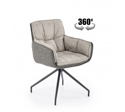 Jedálenská otočná stolička K523, Sivá/Tmavosivá/Čierna